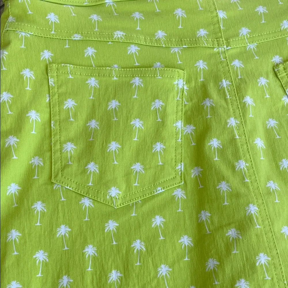 hearts of palm Neon Lime Palm-Print A-Line Skirt - Picture 3 of 5